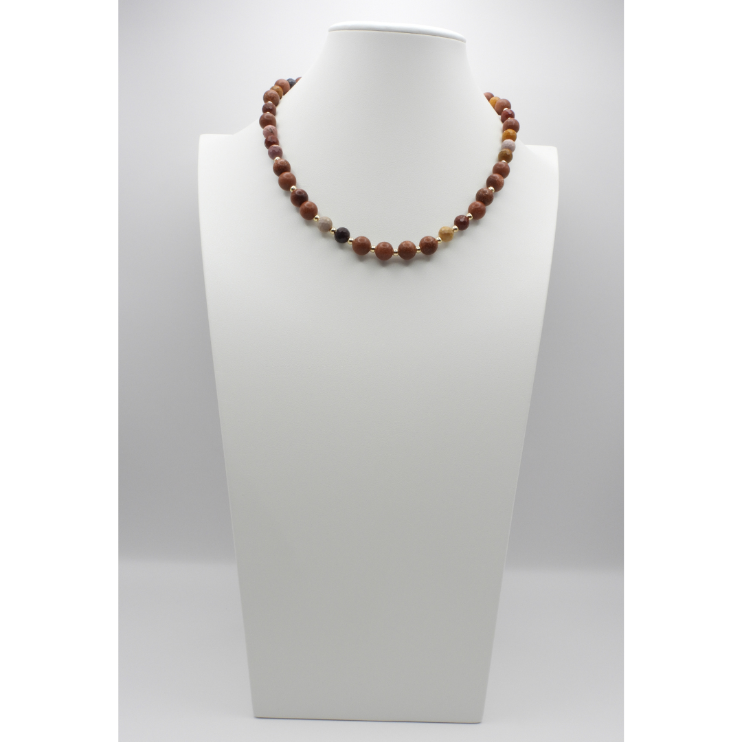 Autumn Glow | Mookaite Jasper & Goldstone Necklace