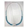 Ombre Glass Bead Necklace with Acrylic Charm