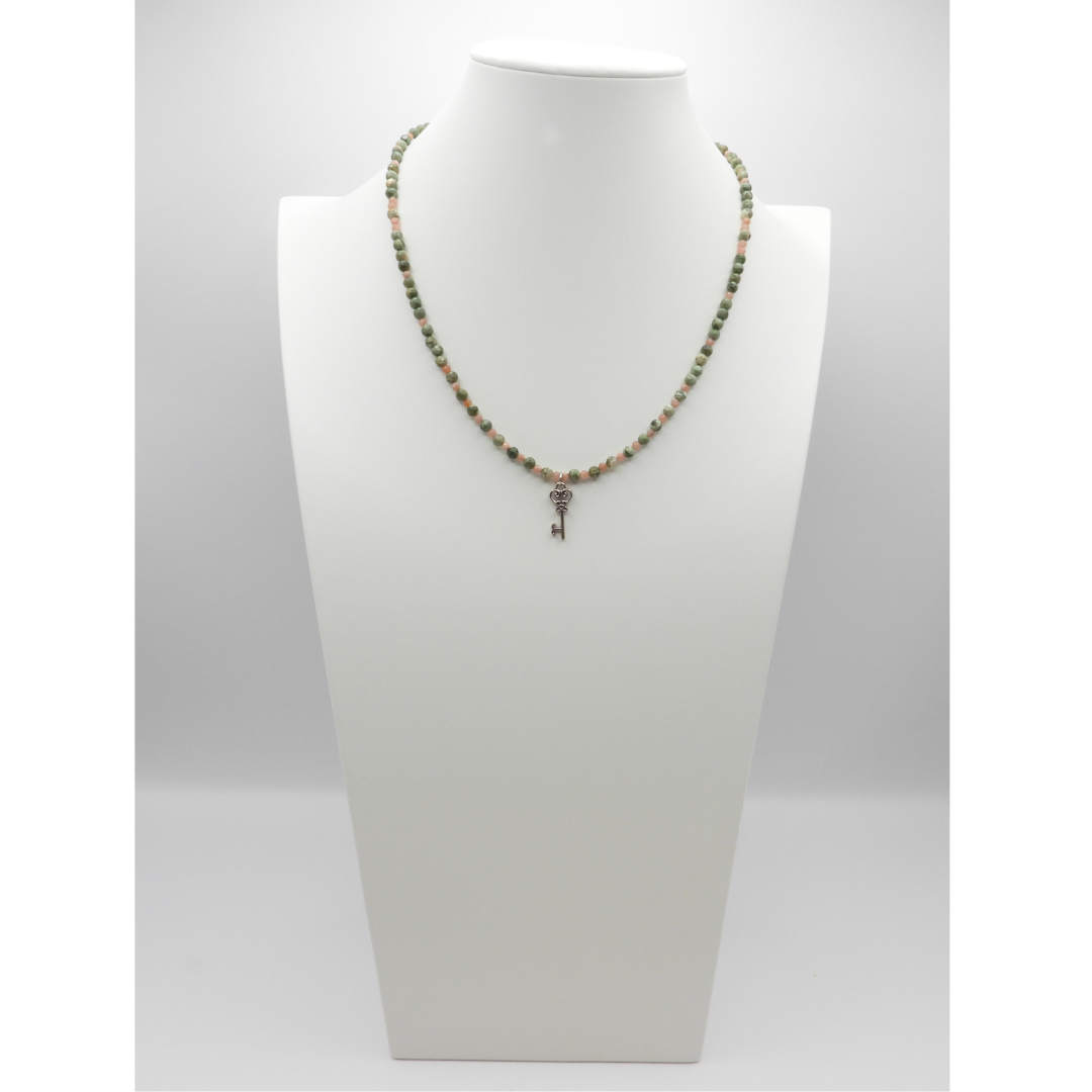 The Secret Garden | Rhyolite & Rhodochrosite Key Necklace