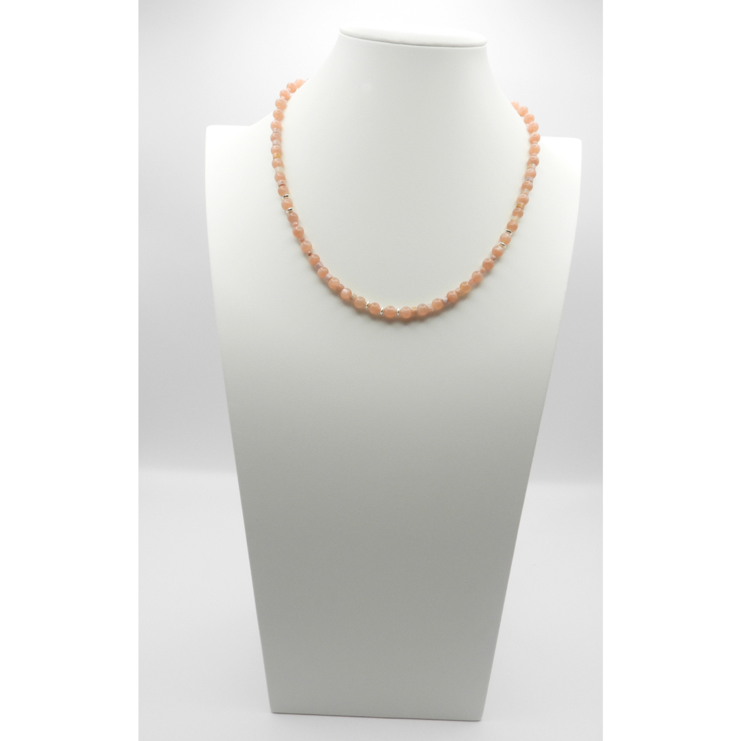 Peach Blush | Moonstone & Pink Agate Necklace