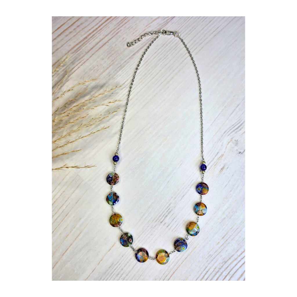 Millefiori Glass Bead Statement Necklace