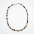 Matte Rosetta Lace Agate & Carved Alashan Agate Necklace