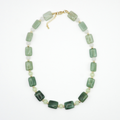 Blue-Green Quartz & Glass Necklace