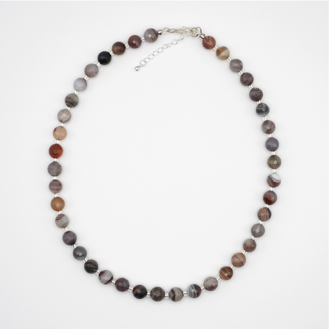 Faceted Botswana Agate Necklace