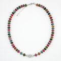 Multi-Color Tourmaline & White Jade Necklace