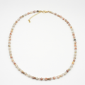 Red Network Jasper & Bicone Crystal Glass Necklace