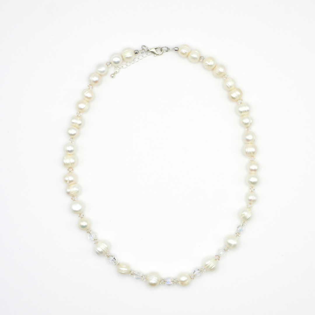 Freshwater Pearl & Crystal Necklace