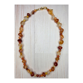 Dyed Agate & Golden Silk Jade Tumbled Necklace