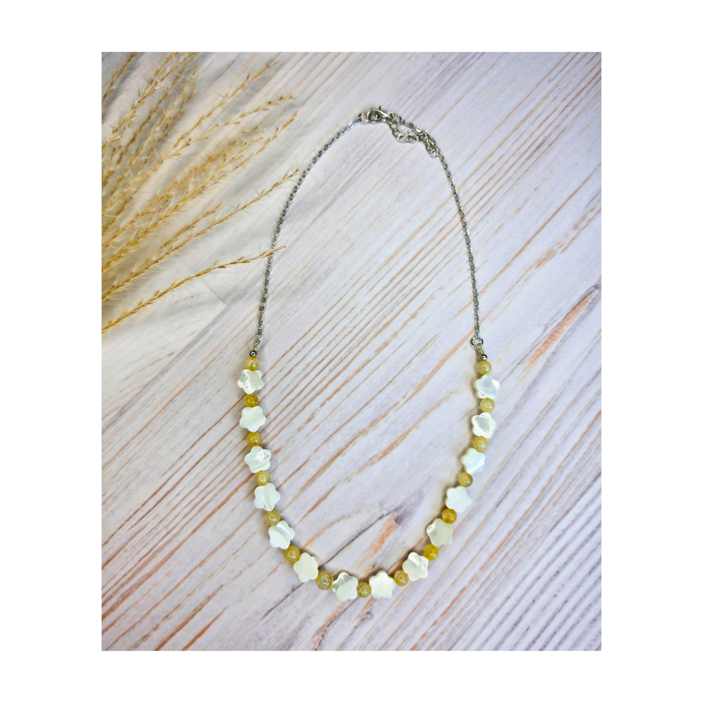 Citrine & Mother of Pearl Star Necklace