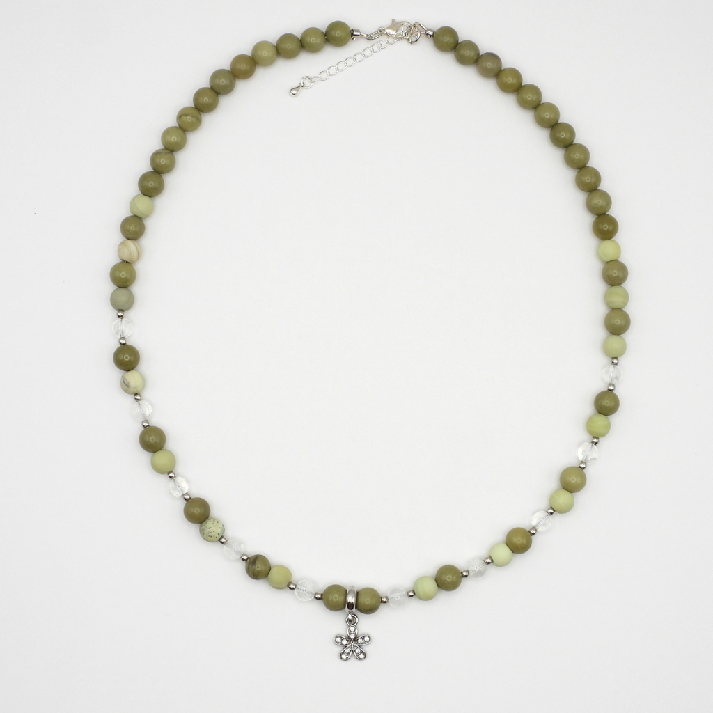 Imperial & Australian Jasper with Clear Quartz Necklace
