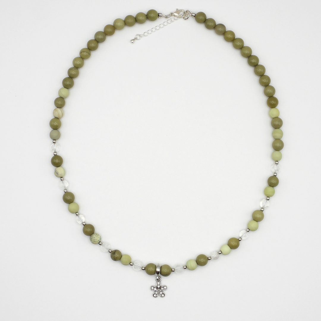 Imperial & Australian Jasper with Clear Quartz Necklace
