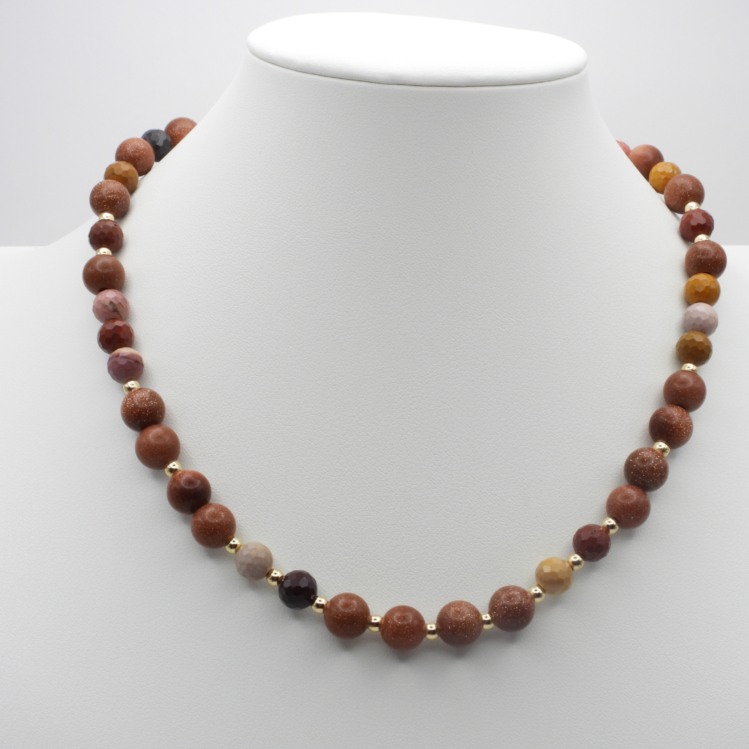Autumn Glow | Mookaite Jasper & Goldstone Necklace