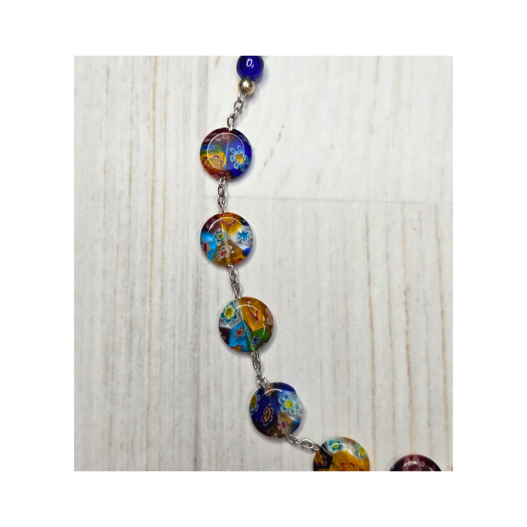 Millefiori Glass Bead Statement Necklace