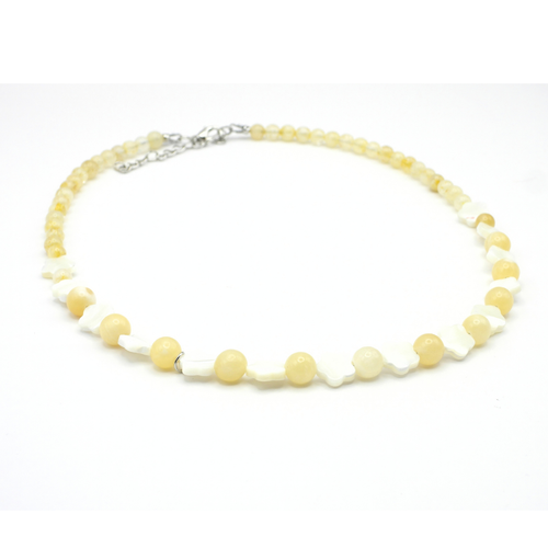 A Little Ray of Sunshine | Honey Stone, Citrine & Mother-of-Pearl Necklace