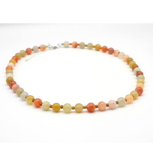 Apricot & Honey | Golden Thread Jade Necklace