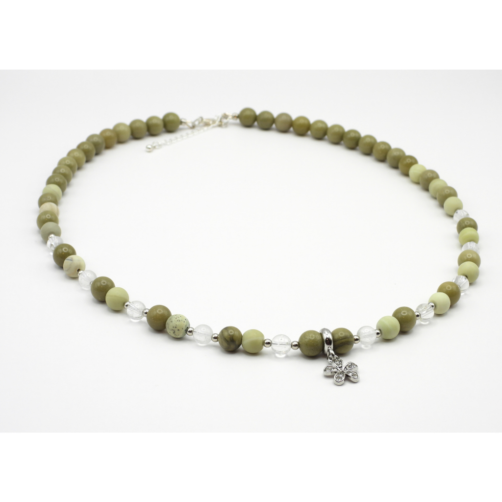 Imperial & Australian Jasper with Clear Quartz Necklace