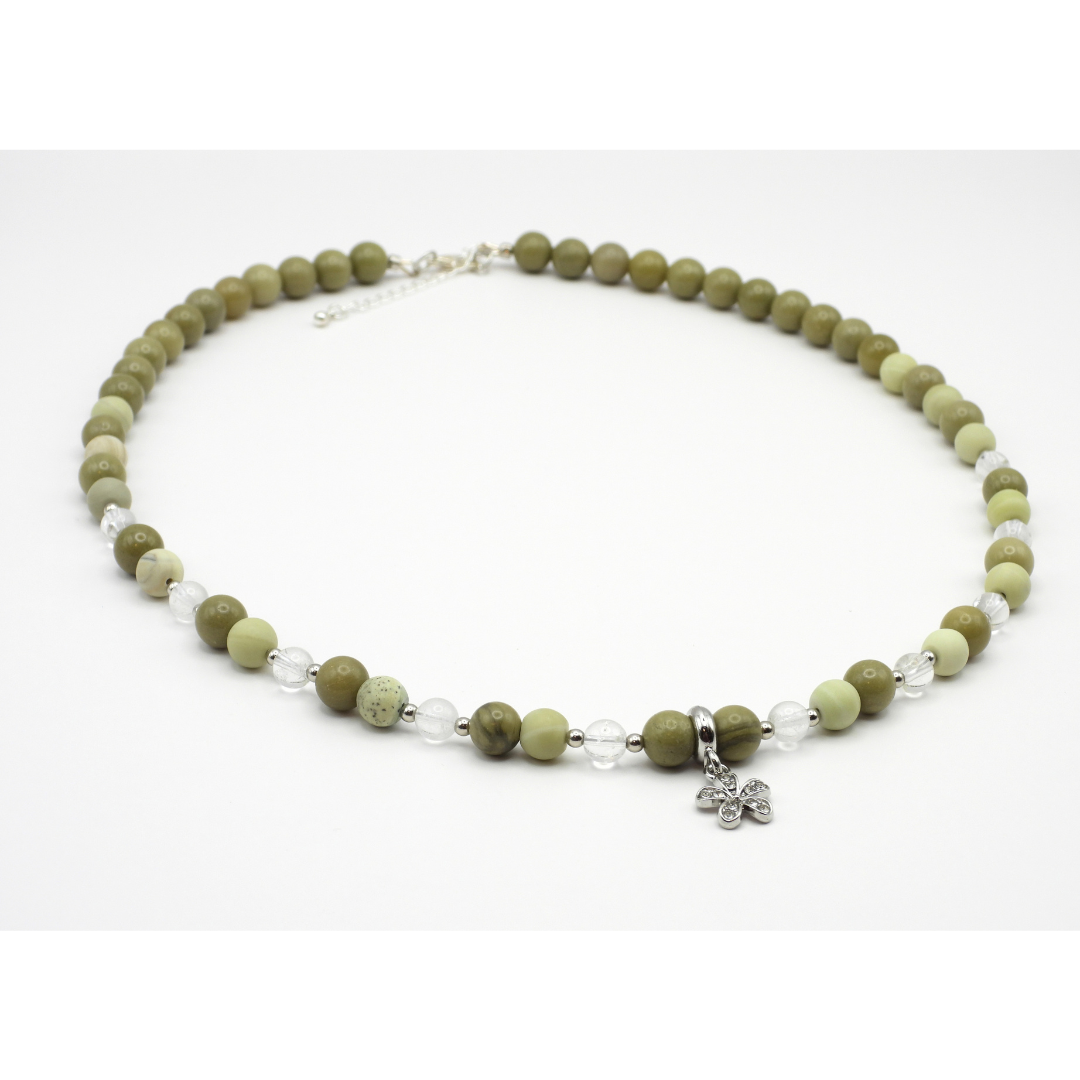 Imperial & Australian Jasper with Clear Quartz Necklace