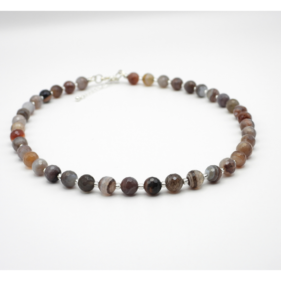 Faceted Botswana Agate Necklace