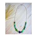Crackle Agate & Ceramic Sea Turtle Beaded Necklace