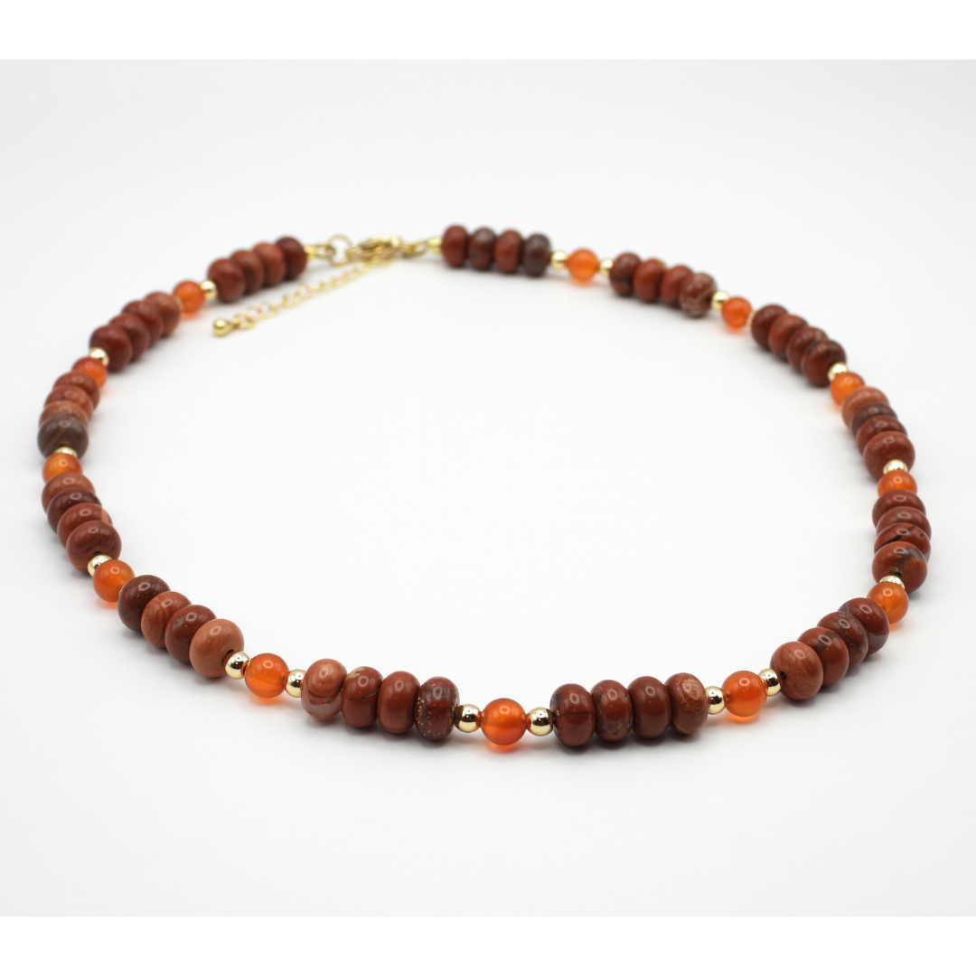 Red Bend Jasper & Carnelian Necklace