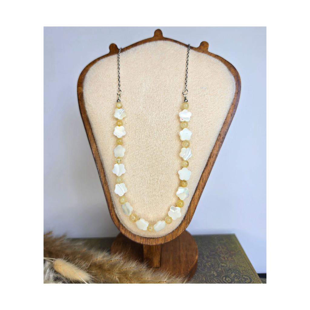 Citrine & Mother of Pearl Star Necklace