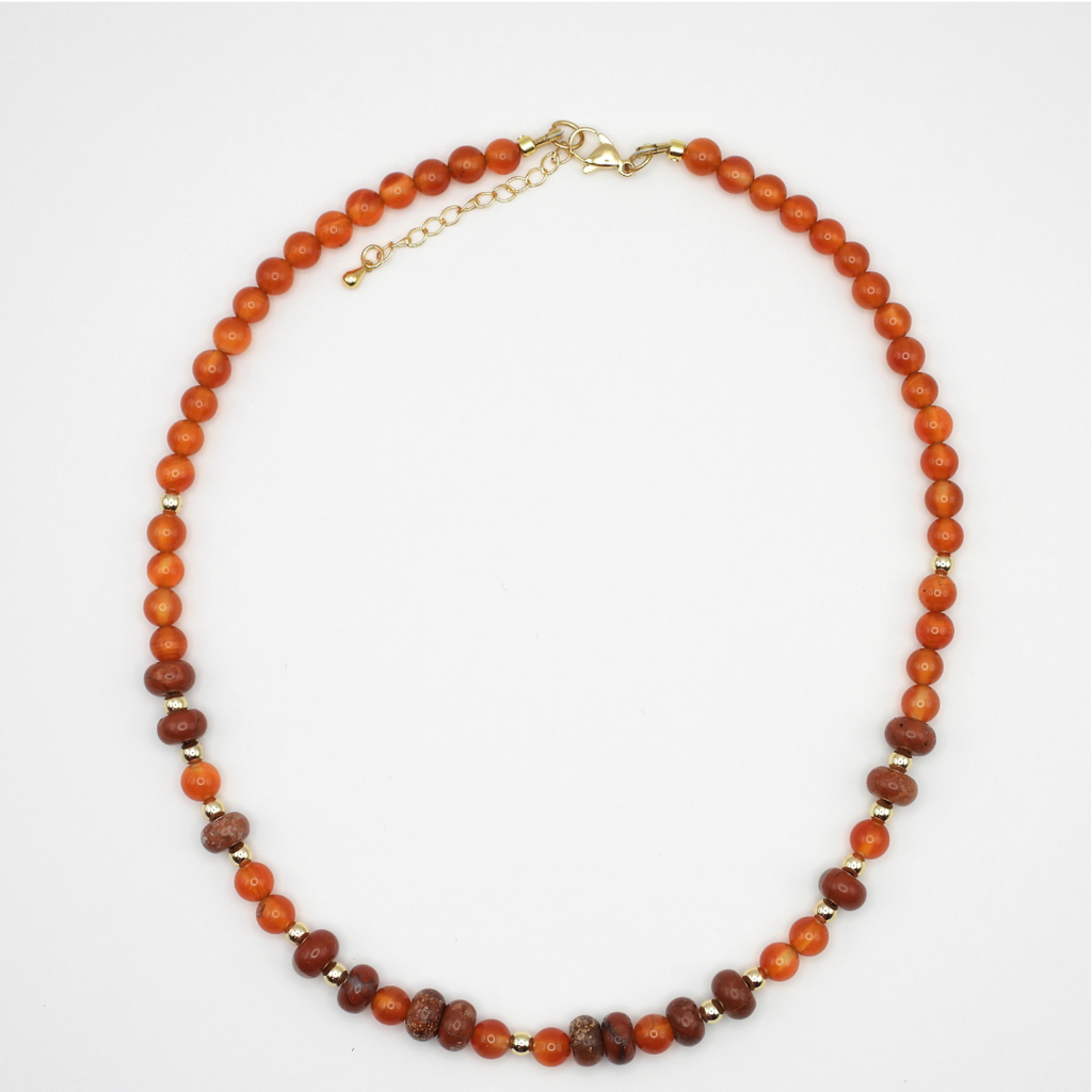 Carnelian & Red Bend Jasper Necklace