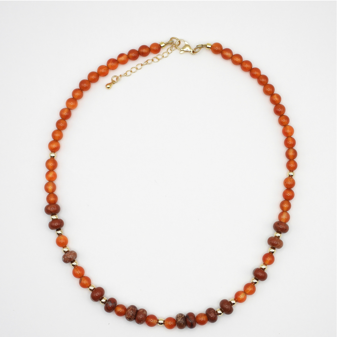 Carnelian & Red Bend Jasper Necklace