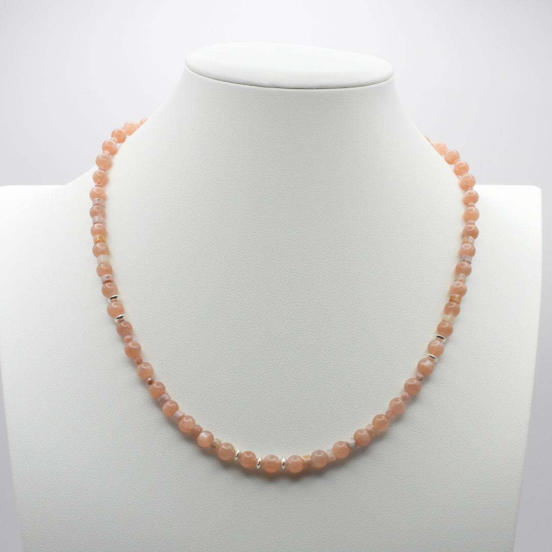 Peach Blush | Moonstone & Pink Agate Necklace