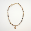 Smoky Dendritic Opal & Peach Moonstone Necklace