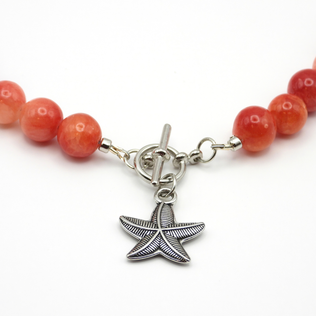 Ruby Quartz & Red Aventurine Starfish Necklace