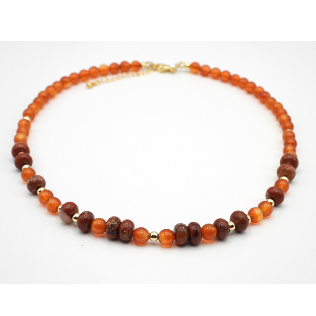 Carnelian & Red Bend Jasper Necklace