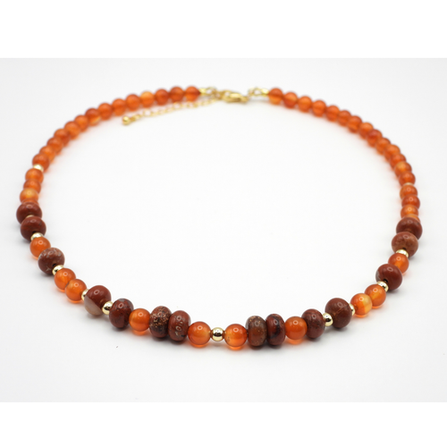 Carnelian & Red Bend Jasper Necklace