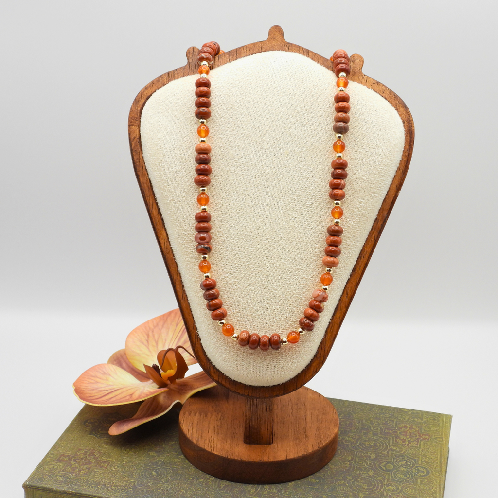 Red Bend Jasper & Carnelian Necklace