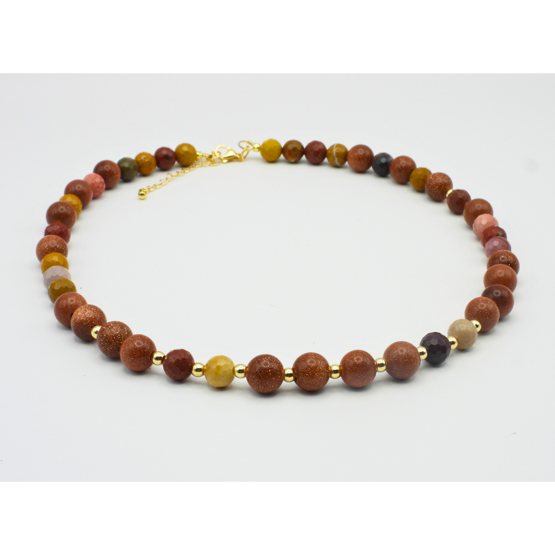 Autumn Glow | Mookaite Jasper & Goldstone Necklace