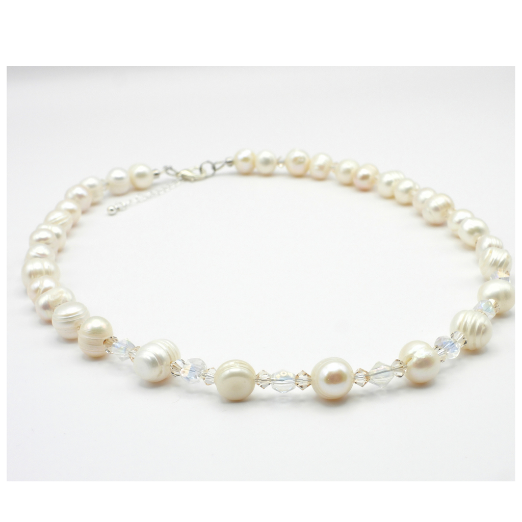Freshwater Pearl & Crystal Necklace