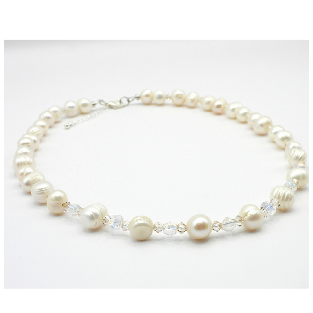 Freshwater Pearl & Crystal Necklace