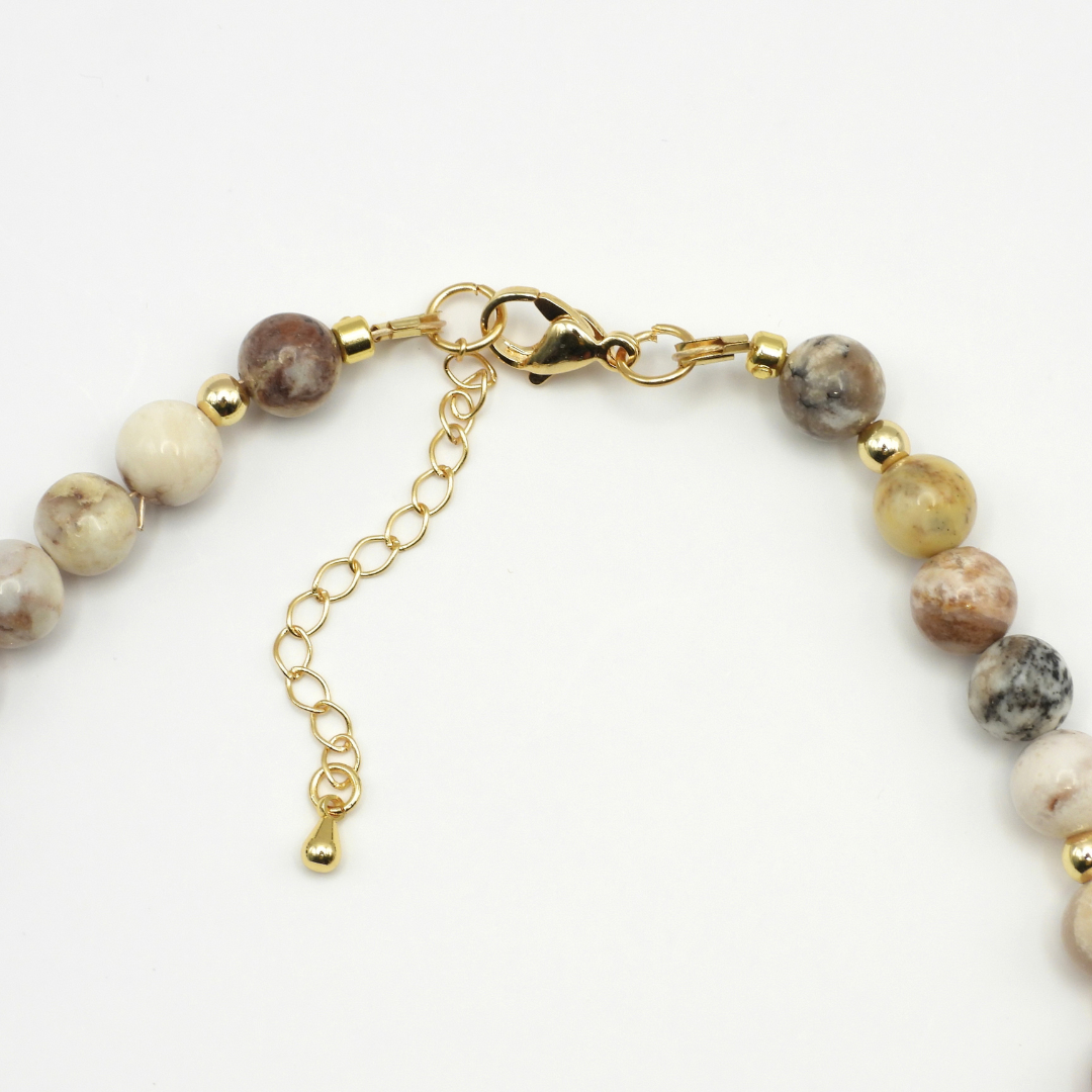 Smoky Dendritic Opal & Peach Moonstone Necklace
