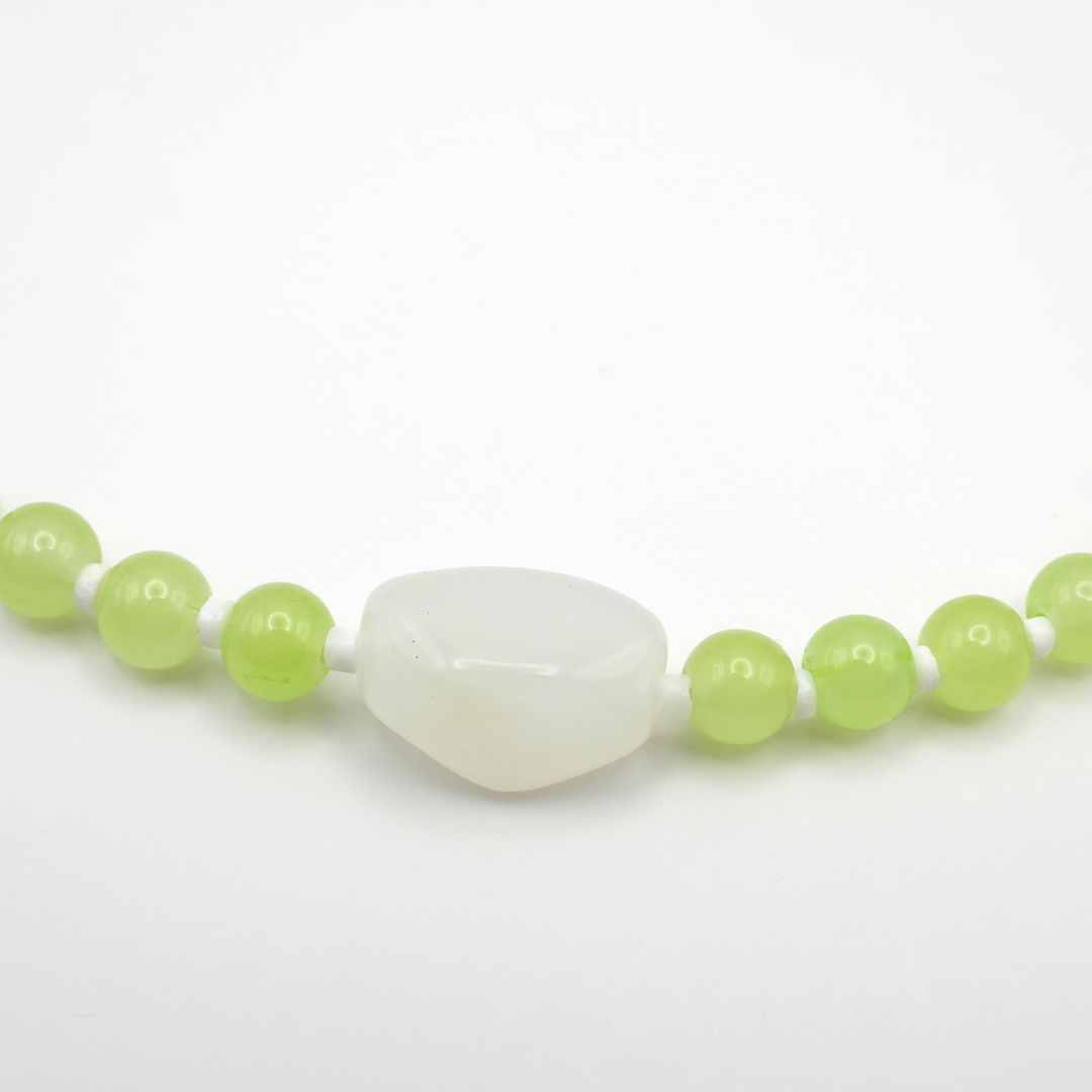 Ombre Glass Bead Necklace with Acrylic Charm