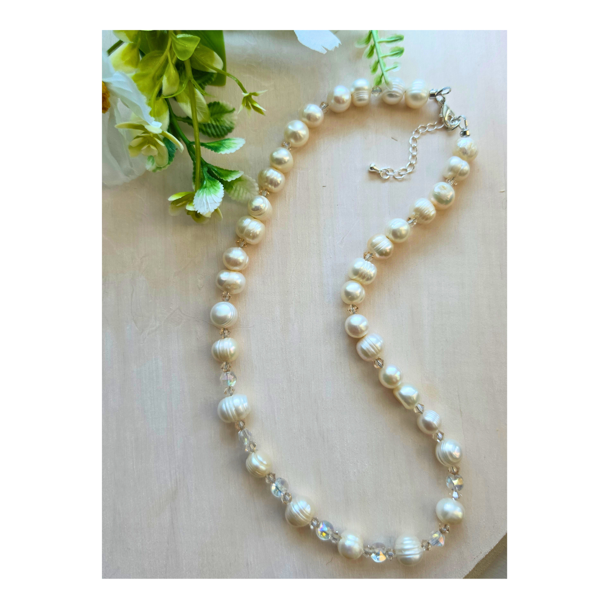 Freshwater Pearl & Crystal Necklace