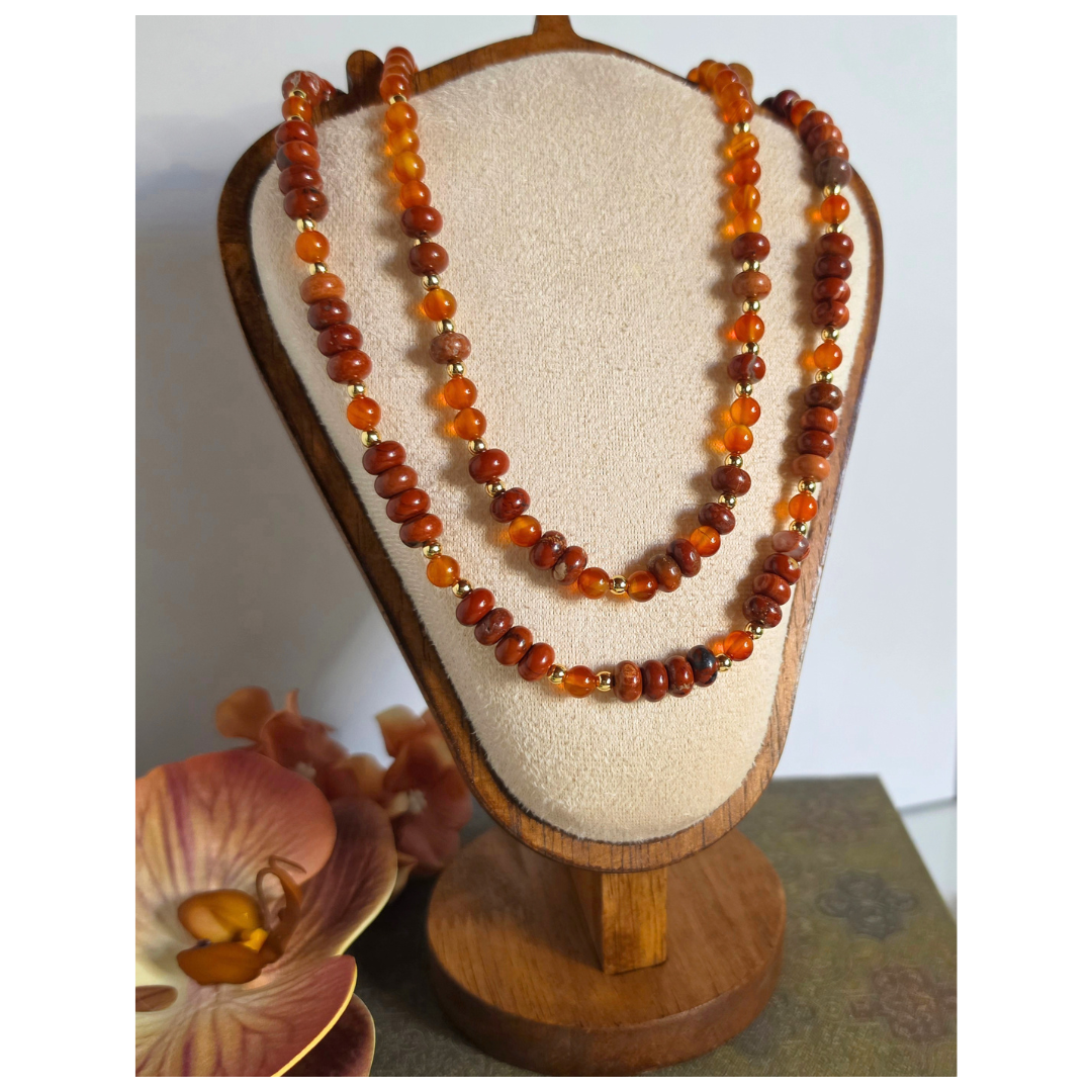 Carnelian & Red Bend Jasper Necklace