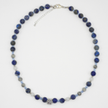 Denim Lapis, Clear Quartz & Map Jasper Beaded Necklace