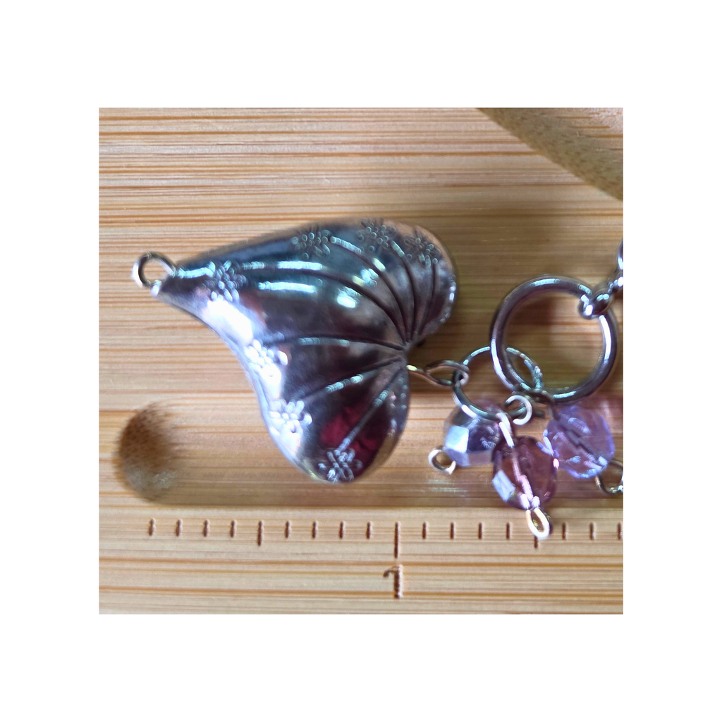 Glass Seed Bead Hand-Threaded Stainless Steel Chain Necklace