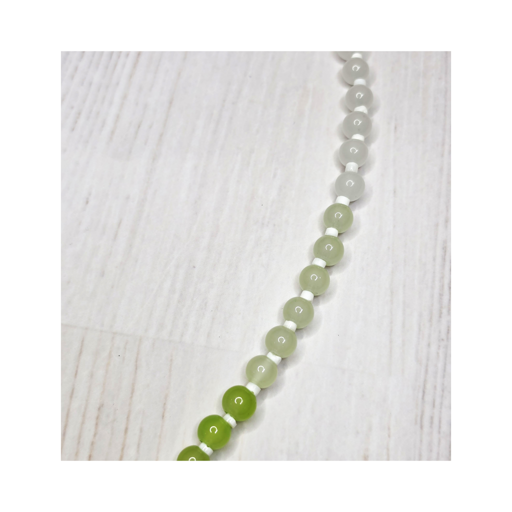 Ombre Glass Bead Necklace with Acrylic Charm