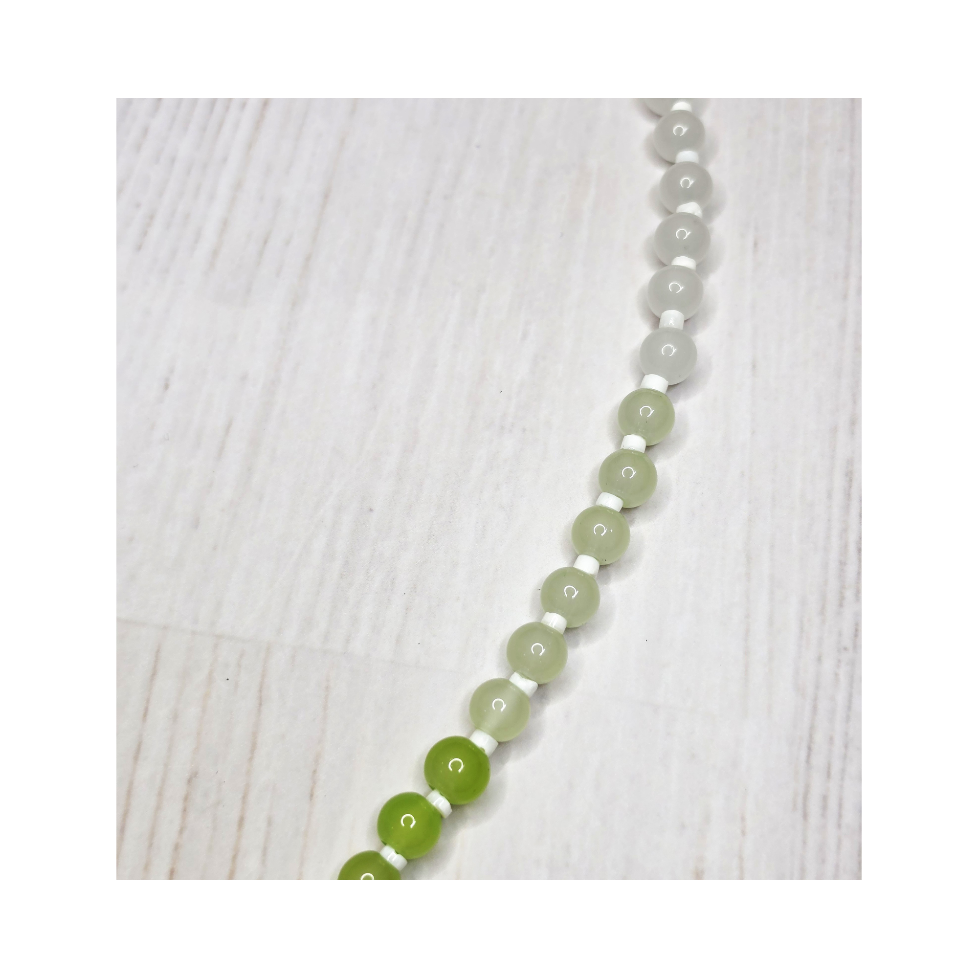 Ombre Glass Bead Necklace with Acrylic Charm