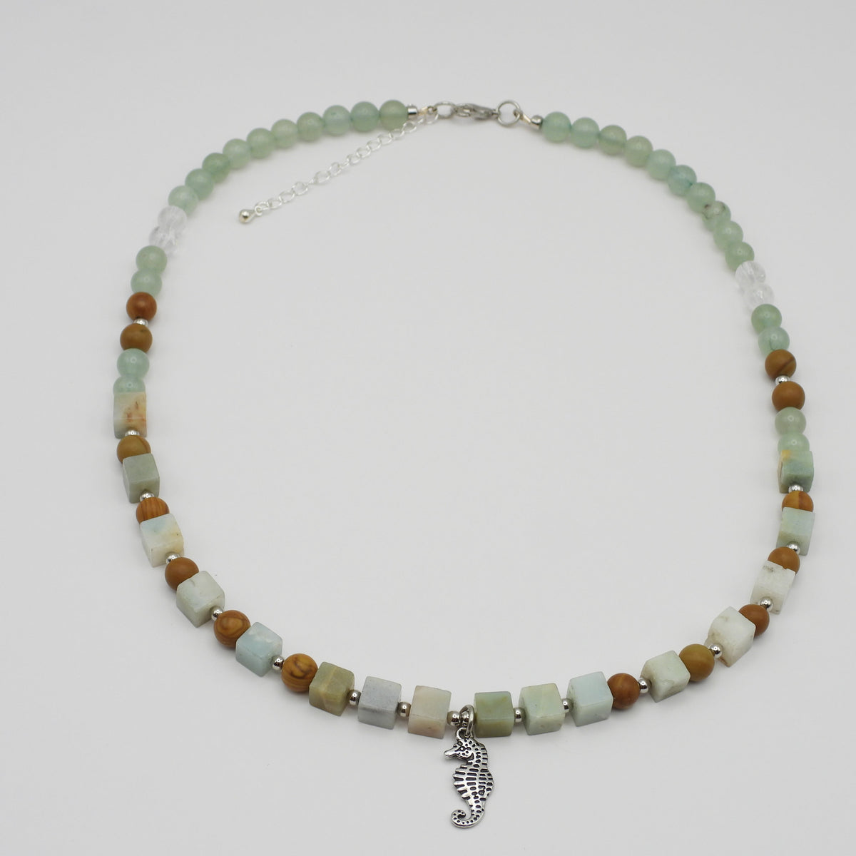 Green Aventurine & Amazonite Seahorse Necklace
