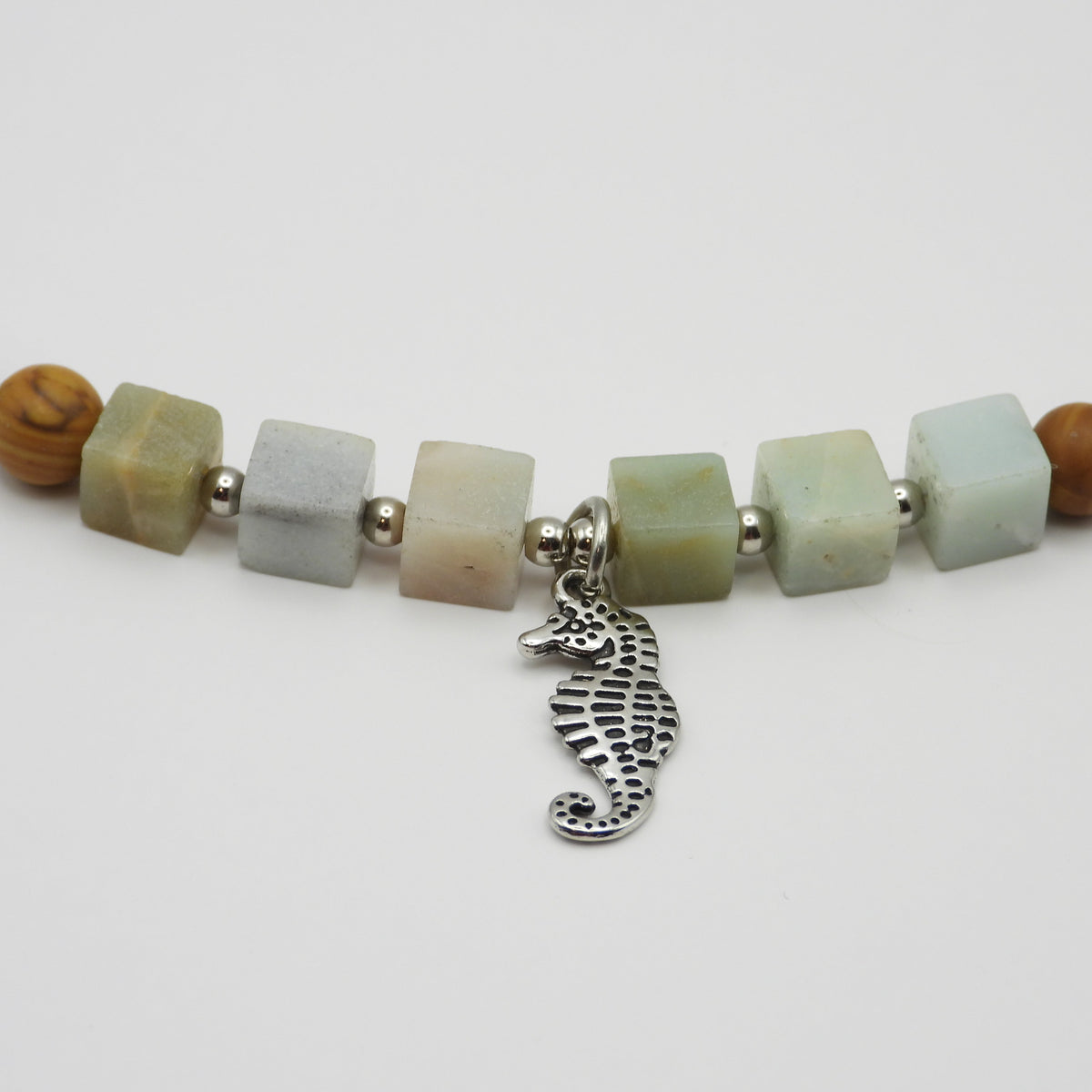 Green Aventurine & Amazonite Seahorse Necklace