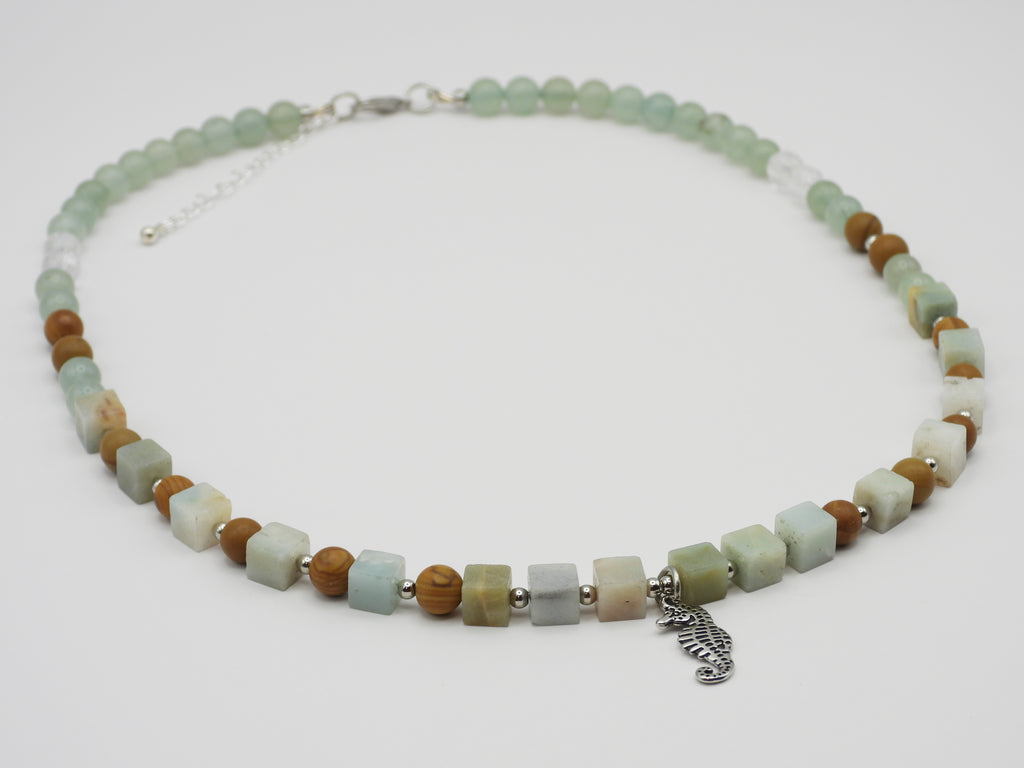 Green Aventurine & Amazonite Seahorse Necklace